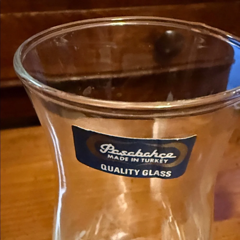 Etched Floral Glass Vase
